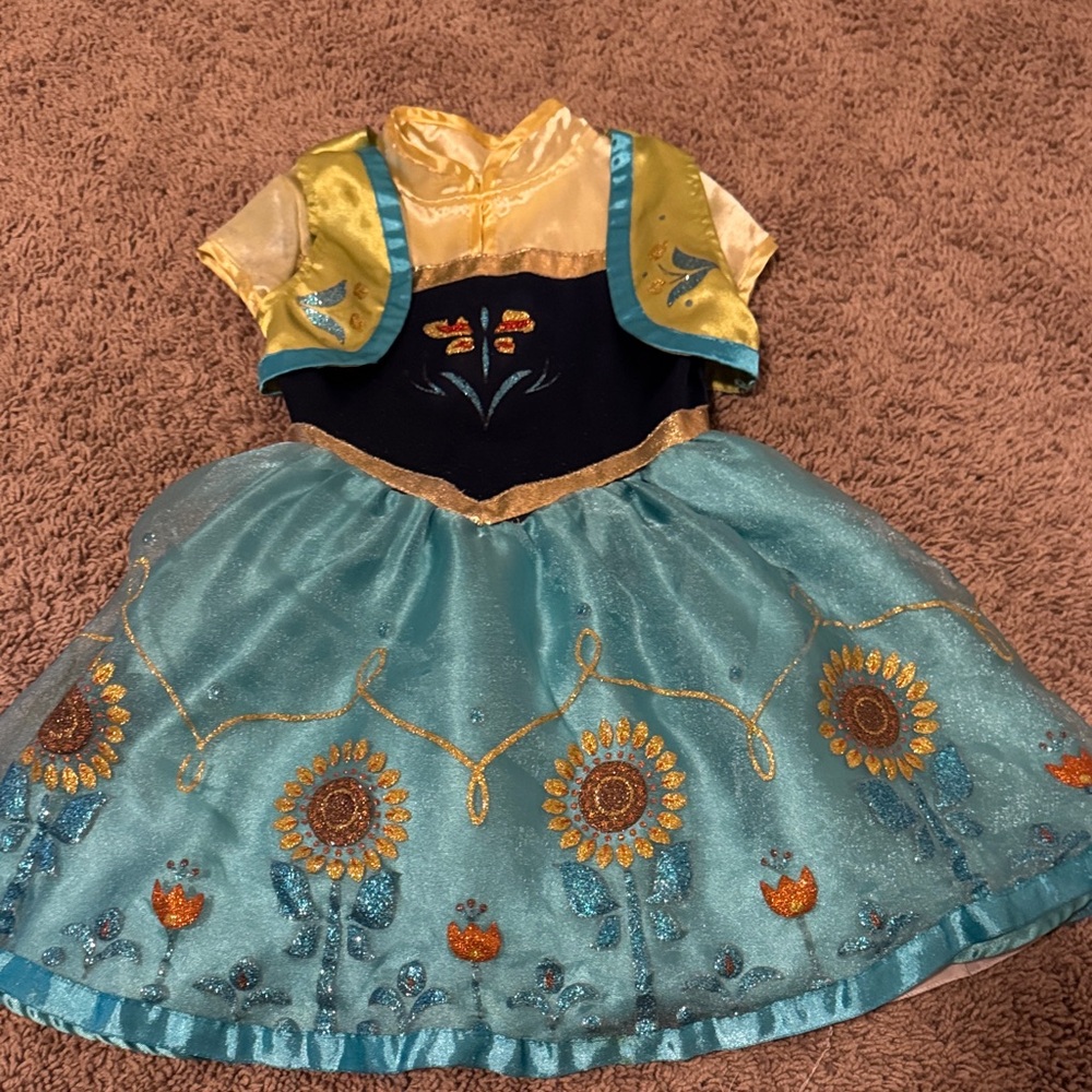 Disney Enchanted Floral Dress - Yellow and Blue